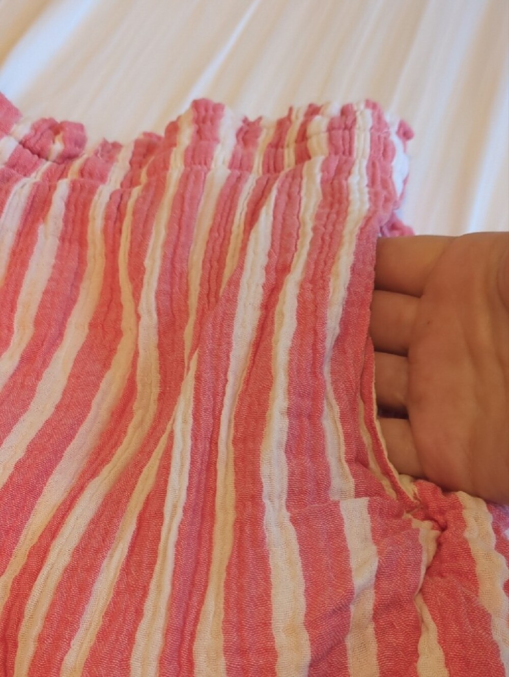 Universal Thread Pink and White Striped Drawstring Shorts - Picture 3 of 4